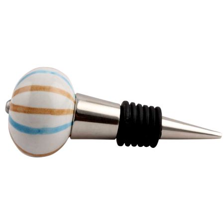 Blue Brown Rays Ceramic Wine Stopper